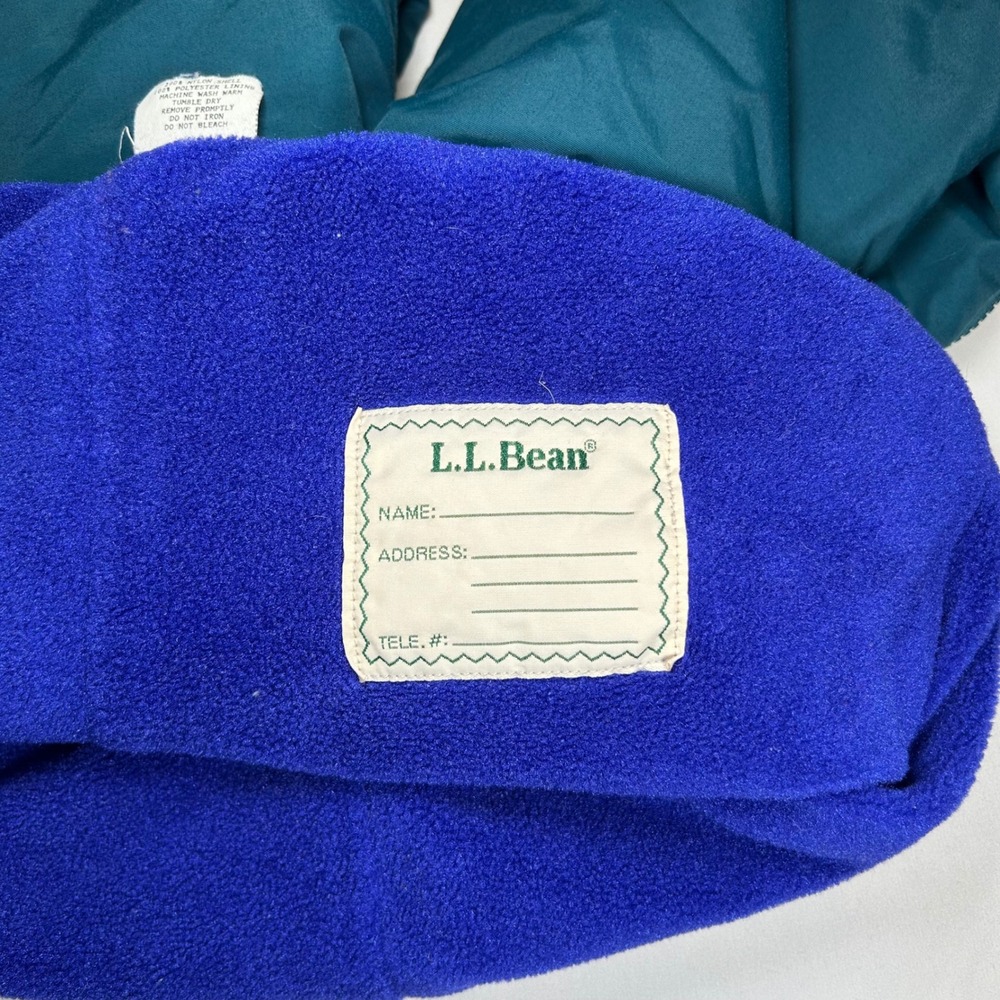 LL Bean Kids Teal Green Fleece Lined Snow Pants Vintage Made in USA XS U317 - Picture 7 of 9
